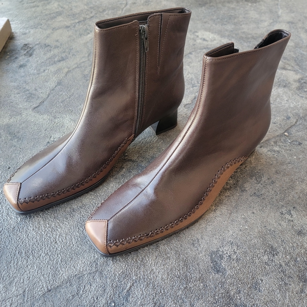 GABOR Comfort Olga Women's Two-toned Leather Heeled Dress Boot Size 9.5